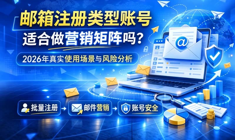 邮箱注册类型账号适合做营销矩阵吗?2026 年使用场景与风险分析