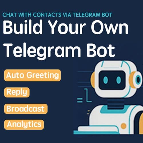 Build your own smart Telegram bot with no coding required. Relay messages with your contacts, and manage groups and channels.